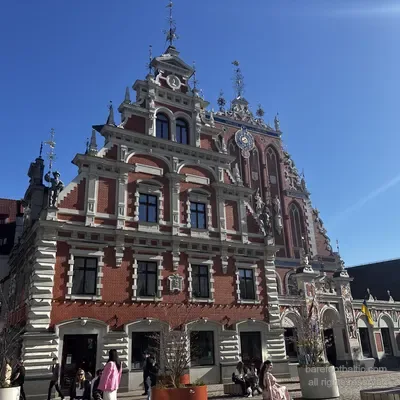 The Blackheads and Schwabe House from the side, Town Hall Square, Riga, Latvia