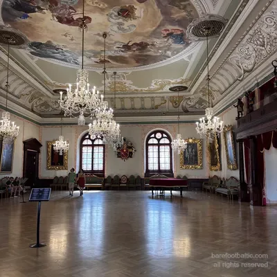 The Great Hall of the House of the Blackheads with painted ceiling, Riga, Latvia