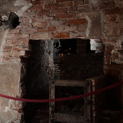 A hidden chamber in the foundations of the House of the Blackheads, Riga, Latvia