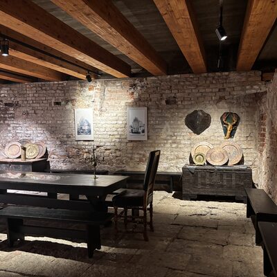 The medieval cellar inside the House of the Blackheads museum, Riga, Latvia