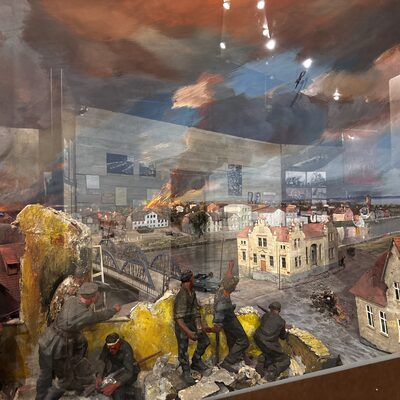 A diorama of Riga in the Second World War, in the Latvian War Museum, Latvia