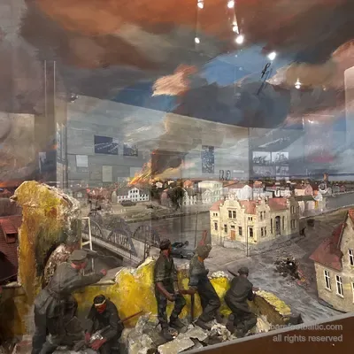 A diorama of Riga in the Second World War, in the Latvian War Museum, Latvia