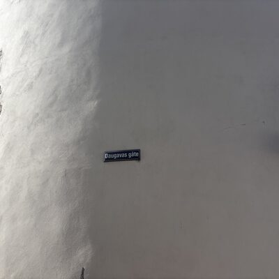 Daugavas gāte street sign near Riga Castle, Latvia