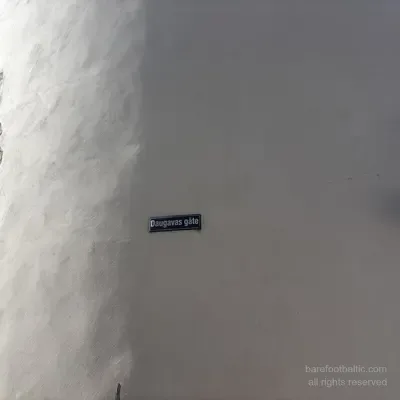 Daugavas gāte street sign near Riga Castle, Latvia
