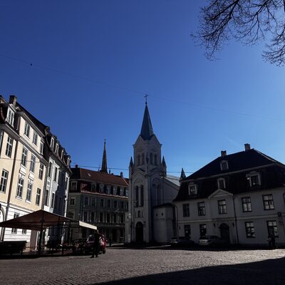 Our Lady of Sorrows Catholic Church near Riga Castle, Latvia