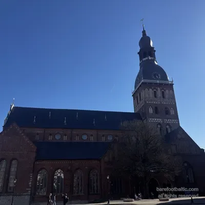 A wider view of Doma laukums and the cathedral, late afternoon, Riga, Latvia
