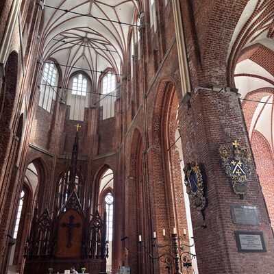 A baroque memorial tomb inside St Peter's Church, Riga, Latvia