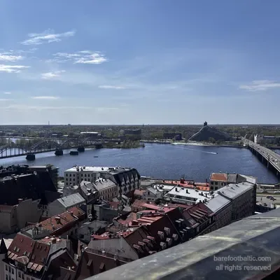 Der Blick vom Petriturm &uuml;ber die Daugava und die Lettische Nationalbibliothek, Riga, Lettland