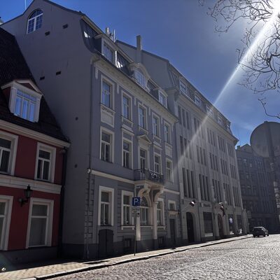 Torņa iela cobblestones leading to the Swedish Gate, Riga, Latvia