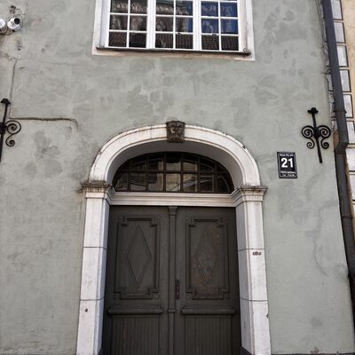 The baroque doorway of number 21, Riga, Latvia