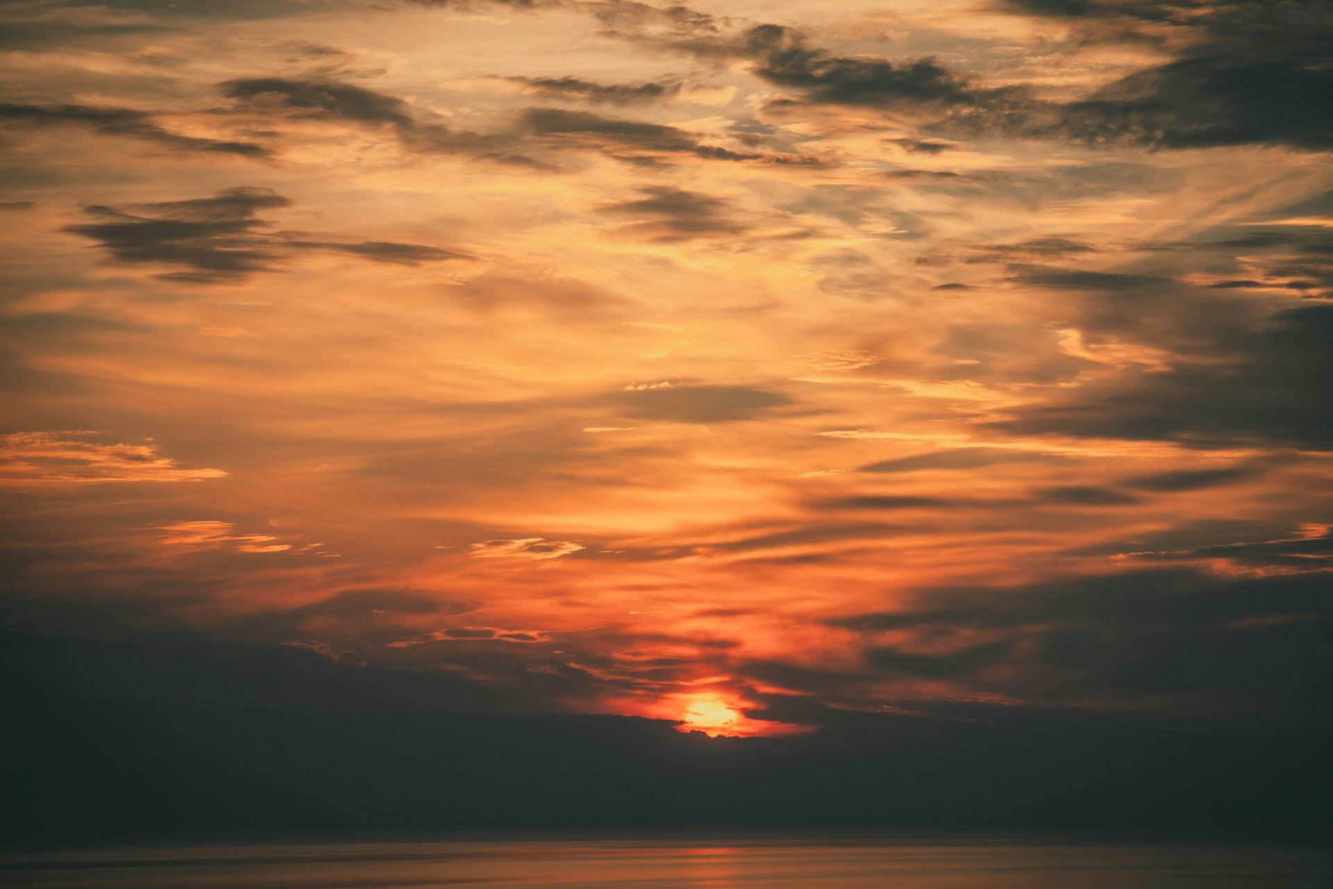 Golden sunset over the Baltic Sea at Jūrmala beach, Latvia