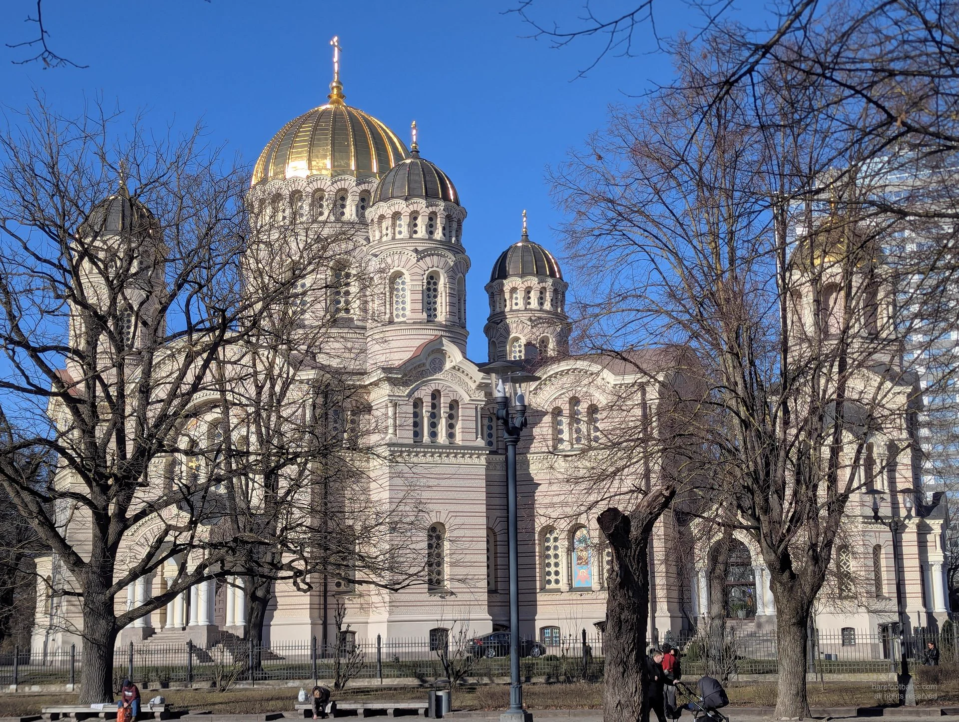 Riga Nativity Cathedral beside Esplanade Park
