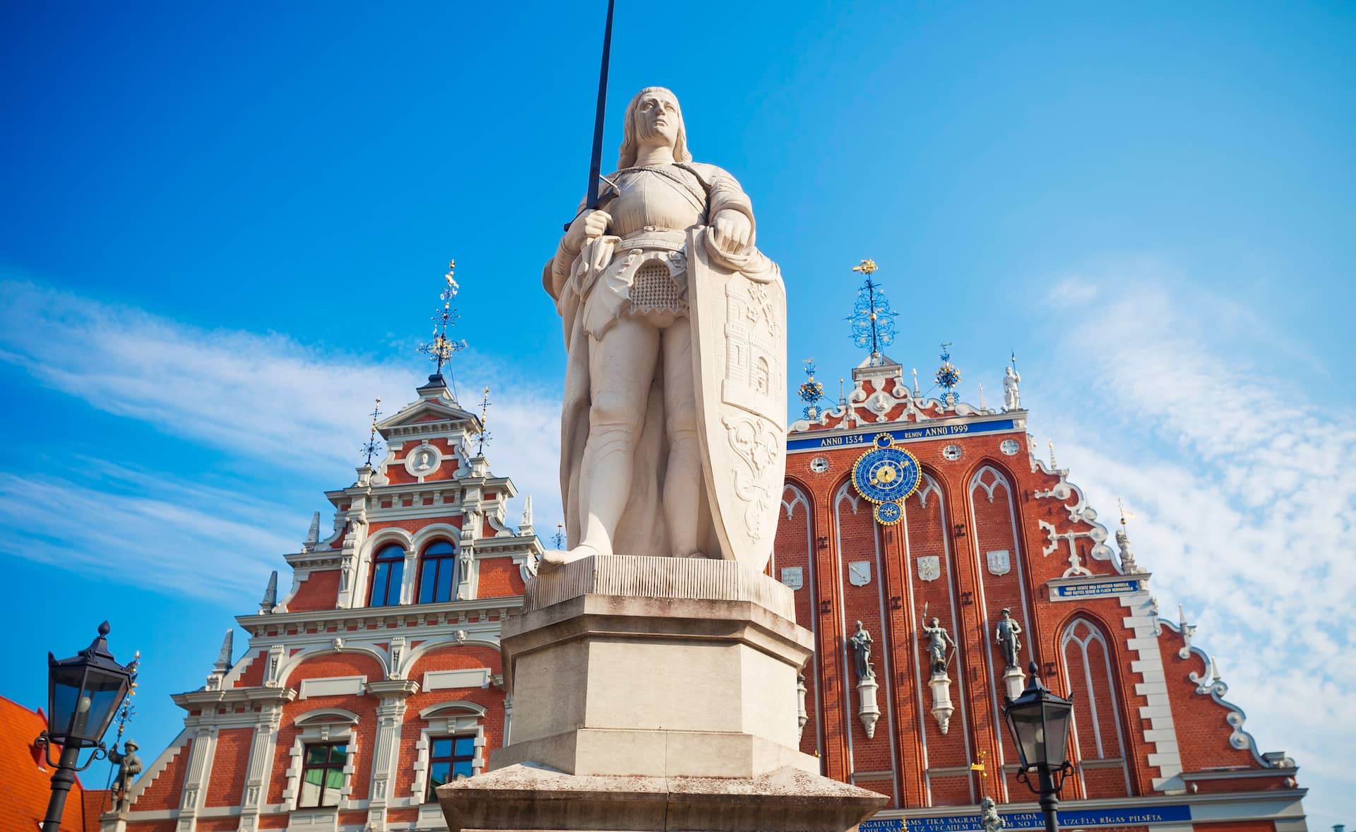 Roland Statue and House of Blackheads, Town Hall Square, Riga Old Town