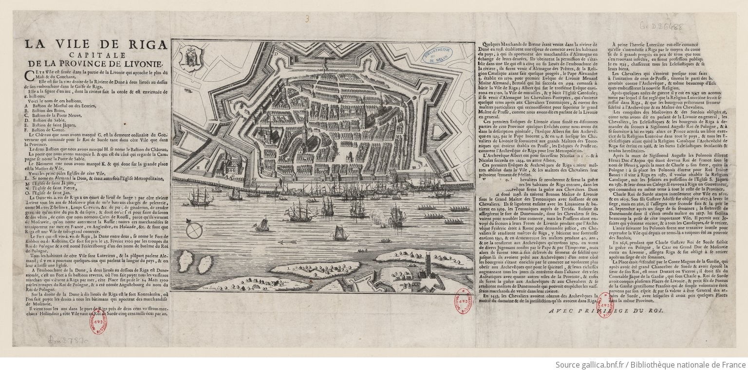 La Vile de Riga — 17th-century engraving by Herman van Loon